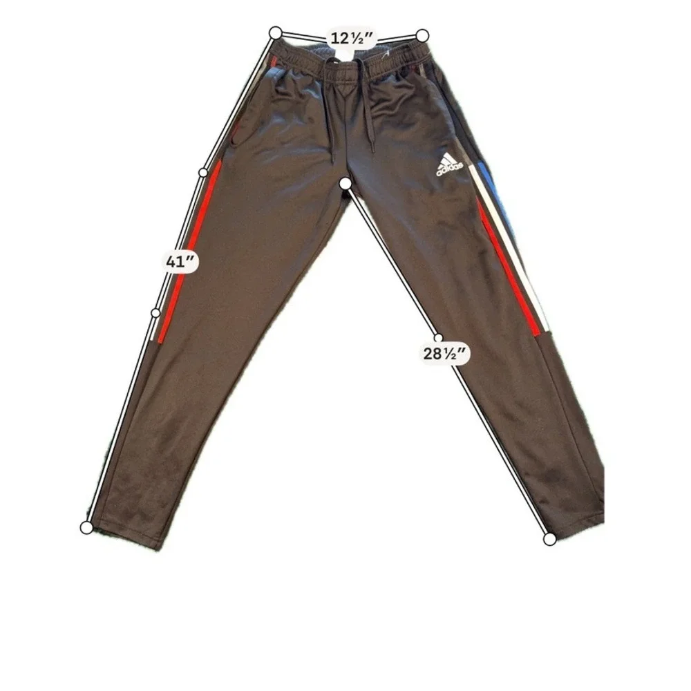 Adidas Track Pants Mens M Black Good Primegreen Tricolor Stripe Joggers